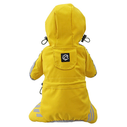 Woofylove Four-Legged Waterproof Dog Raincoat with Reflective Strip