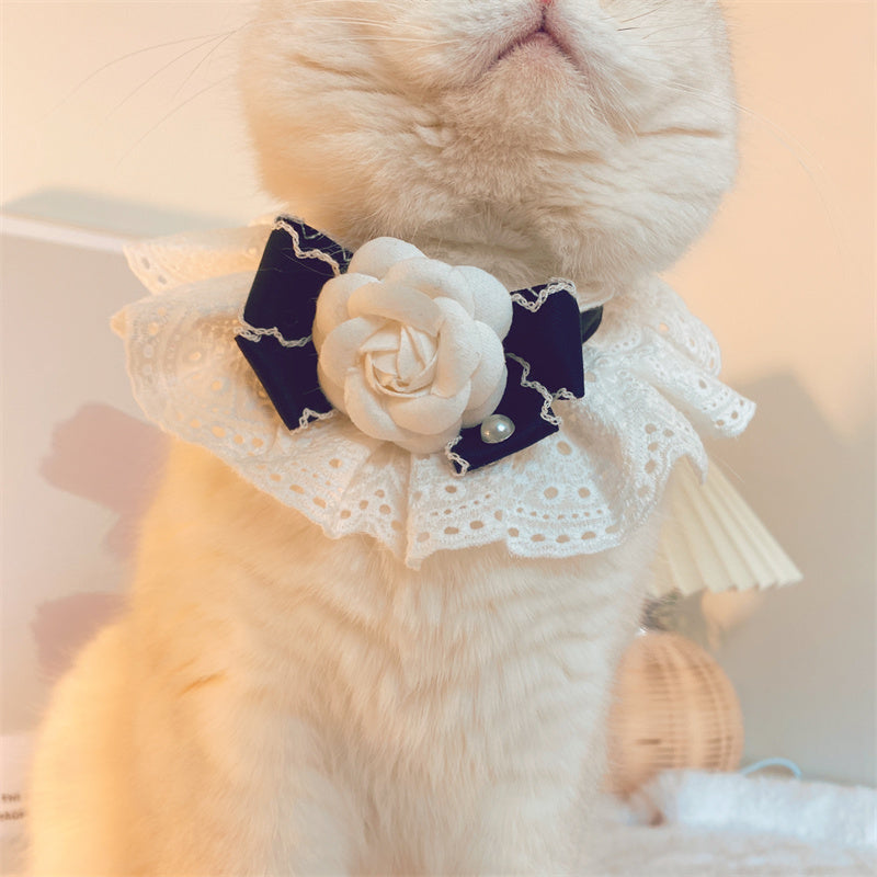 Woofylove Fashion Cat Lace Neck Collar: Adorn Your Pet in Elegance with Our Lace Collar and Bow