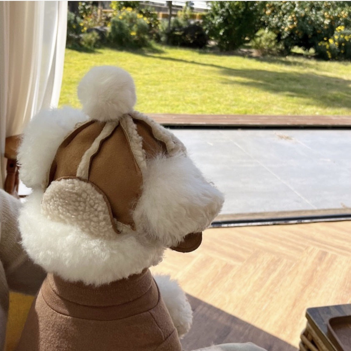 Woofylove Luxury Fleece-Lined Lamb Fur Pet Hat – Ultimate Warmth & Wind Protection for Your Furry Friend