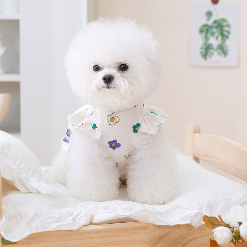 🌸 WoofyLove Delight: Adorable Lightweight Flower-Printed Dog Dress 🌸