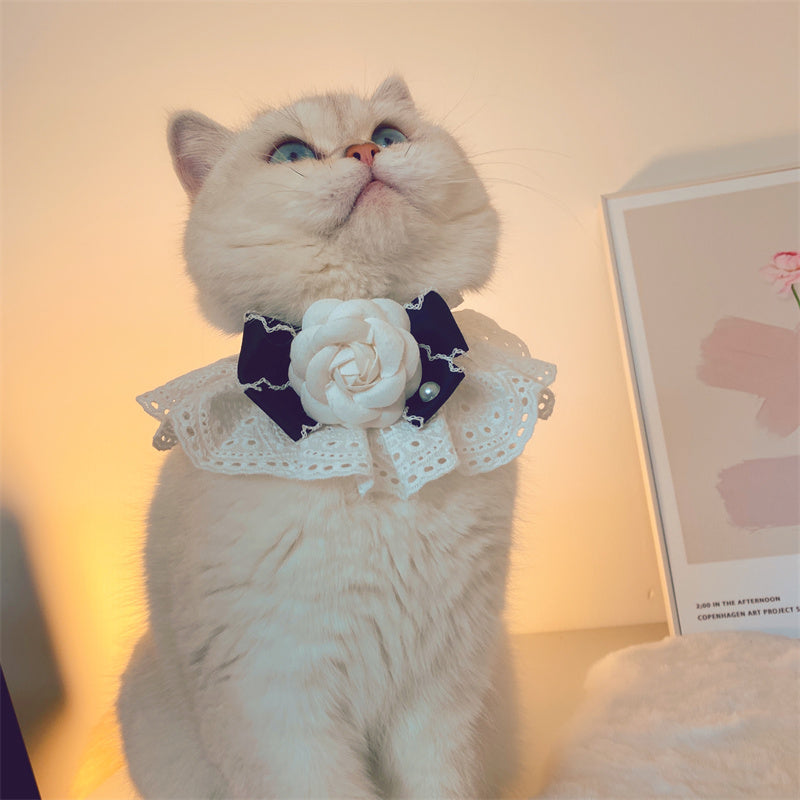 Woofylove Fashion Cat Lace Neck Collar: Adorn Your Pet in Elegance with Our Lace Collar and Bow