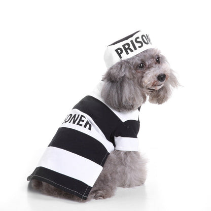 Woofylove Prison Suit  Costume - Iconic Pet Knitted Sweater for the Festive Season