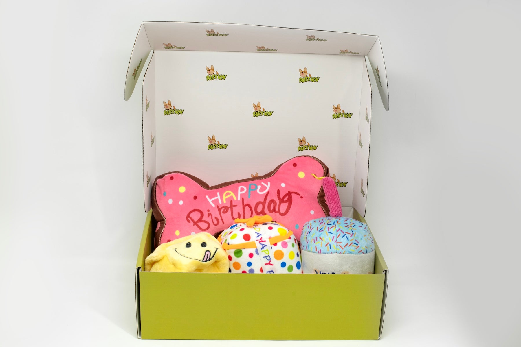 Barkwow Birthday Box: Squeaky toys, hat, bandana, bow, banner, and FREE custom dog tag Secondary image
