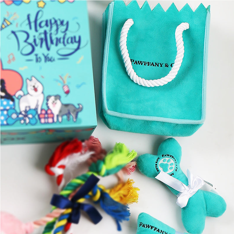 Woofylove Pet Bubble Box Gift Bag – A Symphony of Squeaky Plush Toys for Your Furry Friend