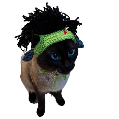 Woofylove Punk Rock Cat Hat: Unleash Your Cat's Inner Rockstar with this Cos-Play Dress-up Hat