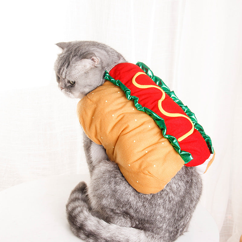 Woofylove Pet Dog and Cat Costume: Cute Hot Dog Sandwich Outfit - Funny and Adorable Pet Clothes