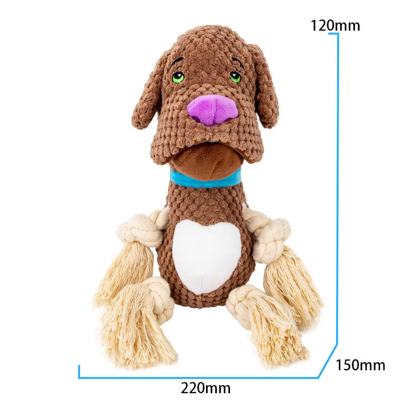 Barkwow Dog Plush Toy with Vocalization | Durable & Bite-Resistant Cotton String | Interactive Pet Toy