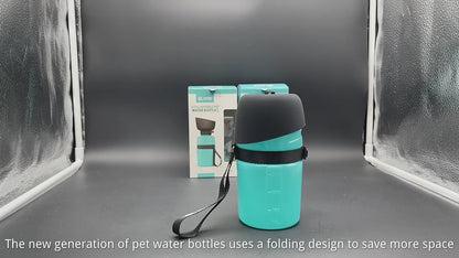 Barkwow Portable Dog Water Bottle - Leak-Proof, BPA-Free Silicone, Foldable & Travel-Friendly, with Innovative Flip Top Cap for Outdoor Adventures