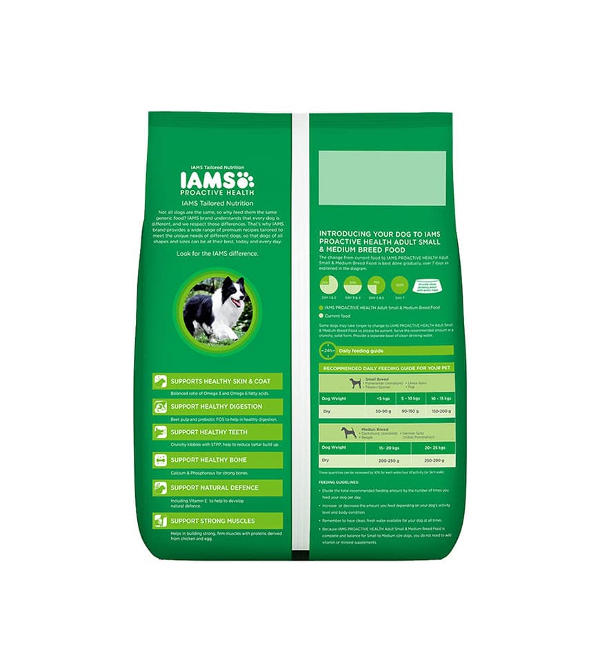 IAMS Adult Dry Dog Food for Small & Medium Breed Dogs, Chicken Flavor