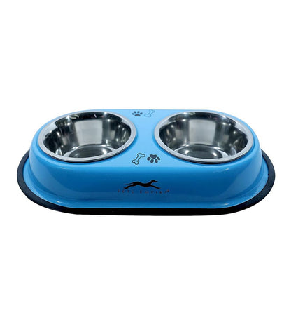 PETS EMPIRE Food Bowls Feeder for Dog & Cat Double Diner Stainless Steel Pet Bowl