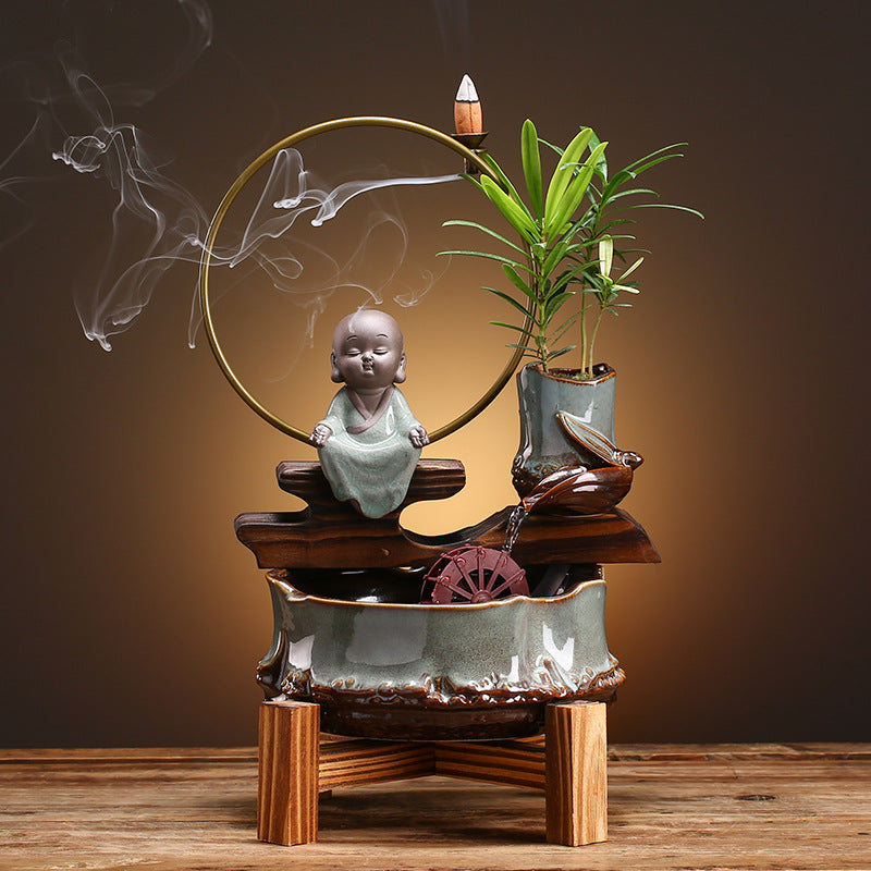 Fish Tank Aquarium Living Room Small Desktop Creative Ceramic Water Ecological Mini Self-circulating Household Secondary image