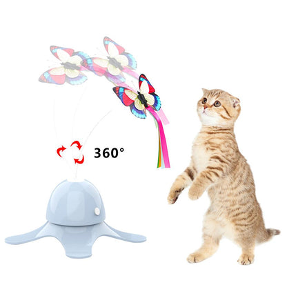 BarkWow Electric Butterfly Funny Cat Toy Electric Funny Cat Stick Cat Toy