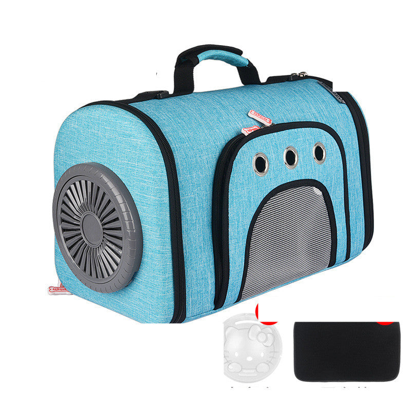 Pet Carry Bag With Electric Fan Side Mesh Ventilation