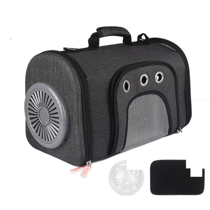 Pet Carry Bag With Electric Fan Side Mesh Ventilation