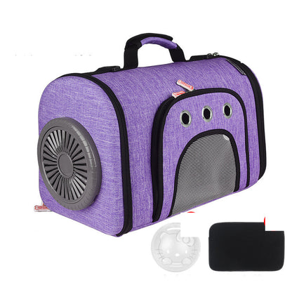 Pet Carry Bag With Electric Fan Side Mesh Ventilation