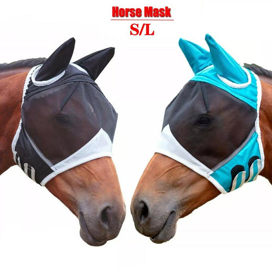 Horse fly mask Horse fly protection Horse ear protection Soft mesh horse fly mask Horse summer gear Horse insect protection Horse fly veil Horse fly mask with ears Comfort grip horse fly mask Breathable horse fly protection Fly-free horse gear