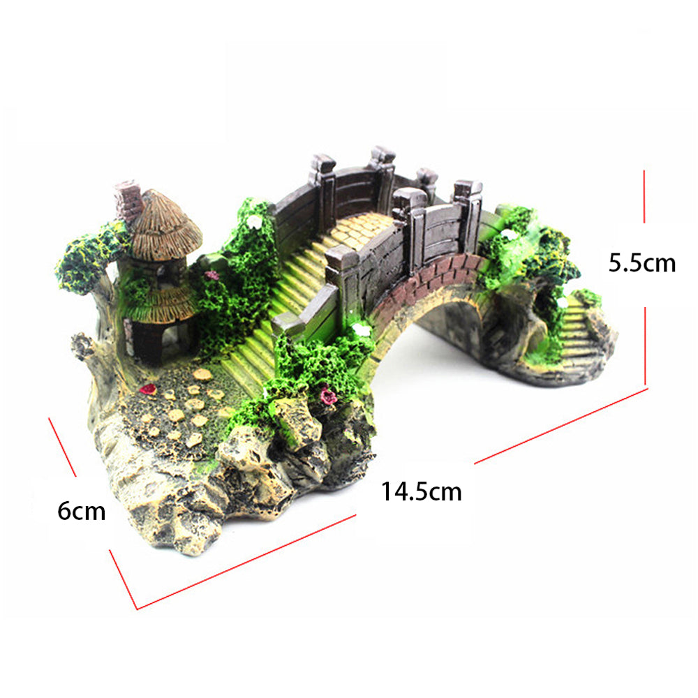 Resin Bridge Arch Bridge Black Red Bridge Fish Tank Landscaping Decoration Bridge Aquarium Equipment Accessories Turtle Climbing Platform Retro Arch Bridge Secondary image