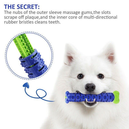 Barkwow  Dog Chew Toys Aggressive Chewers Teeth Cleaning Oral Toothbrush Bone Brush