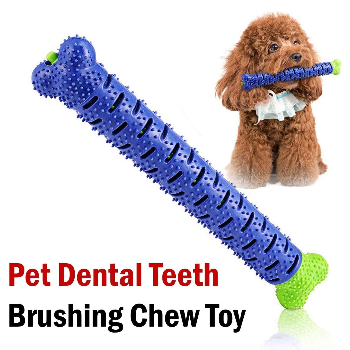 Barkwow  Dog Chew Toys Aggressive Chewers Teeth Cleaning Oral Toothbrush Bone Brush