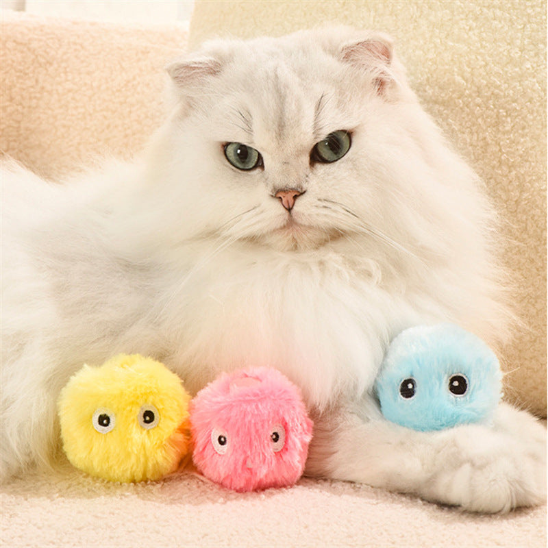 Barkwow Kitty Calling Ball Toy is a light-emitting cat toy that comes with catnip and makes sounds to attract and keep a cat's attention. It is designed to promote self-play and provide relief from stuffy behavior in cats. It's also a good molar toy. Main image