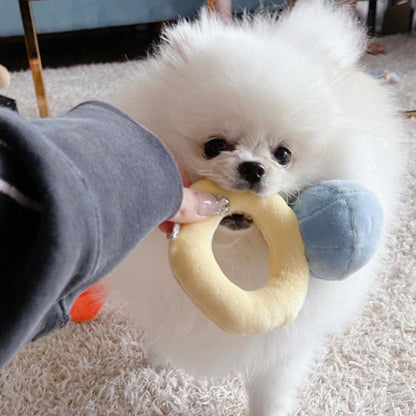 Dog Ring Shape Toy  with Built in Squeaker and Hide&Seek Treats Box Prefect gif for you dog