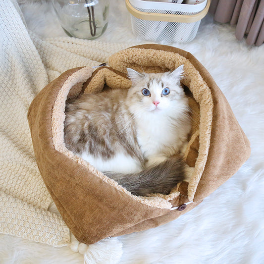A Pet Nest Mat Warm Cage Plus Fleece Thick is a type of bedding for pets that is designed to provide warmth and comfort for animals. The bed is in the shape of a shell and can be unbuttoned to lay flat as a mat.