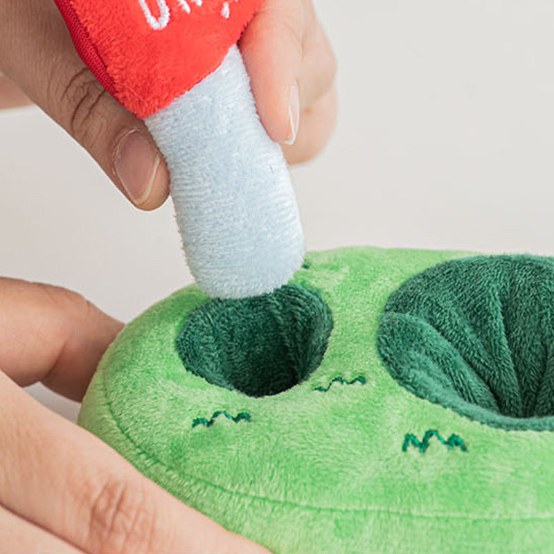 Barkwow Golf Putting Green Hide &Seek Dog Plush Toys with Squeaker